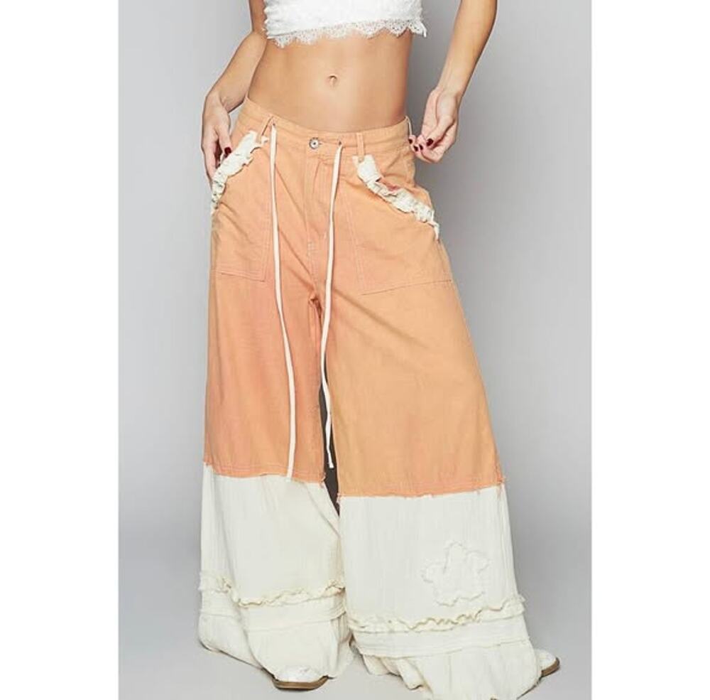 POL Double Gauze Wide Leg Pants